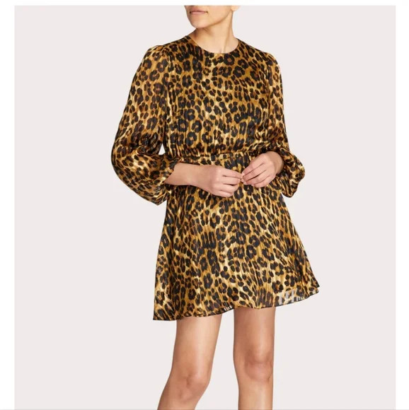 NWOT Milly Elma Burnout Leopard Mini Dress Size 4 - Picture 2 of 11